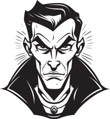 Gothic Shadows: Creepy Vampire Emblem in Midnight Hue Veiled Bloodlust: Mysterious Vampire Symbol in Dark Design