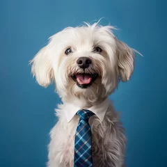 Foto op Plexiglas Franse bulldog Dog with a tie.