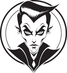 Nightshade Gaze: Sinister Vampire Emblem in Black