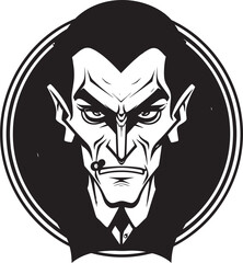 Phantom Vampire Mark: Macabre Black Emblem Eerie Vampire Seal: Stygian Vector Logo