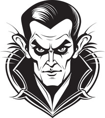 Menacing Vampire Mark: Veiled Vector Symbol Ominous Vampire Essence: Transcendent Black Emblem