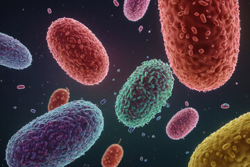 Illustration of bacterium microorganism in microscopic size