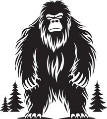 "Mystic Mountain Guardian: Playful Sasquatch Symbol" "Forest Friendliness: Charming Bigfoot Vector Logo"