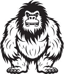 "Yeti Yarn: Enchanting Fullbody Bigfoot Emblem" "Cuddly Cryptid Companion: Playful Bigfoot Logo"