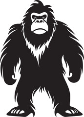 "Bigfoot's Bliss: Enigmatic Sasquatch Symbol in Black" "Sasquatch Serenade: Cute Bigfoot Icon Design"