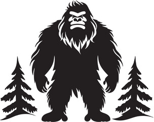 "Sasquatch Serenade: Charming Sasquatch Emblem" "Friendly Forest Friend: Mystical Bigfoot Symbol"