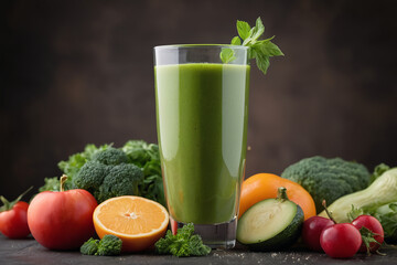 Heap of various fruit and vegetables drink - 758312514