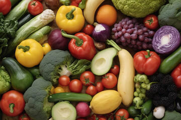 Heap of various raw vegetables