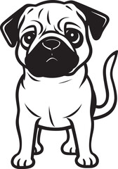 Pug Elegance: Refined Black Logo Vector Pug Joy: Playful Icon Vector Art