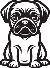Pug Creativity: Imaginative Icon Vector Art Pug Innovation: Inventive Black Logo Vector