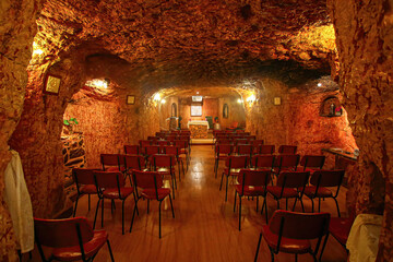 Underground Catholic Church of Saint Peter and Saint Paul in Coober Pedy, South Australia - Religious place dug out of sandstone in the 