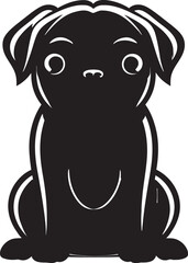 Vibrant Pug Logo: Dynamic Black Logo Vector Art Dynamic Pug Symbol: Cute Vector Icon for Pug Enthusiasts