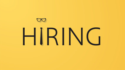 Hiring banner vector concept. Symbol of recruitment, interview, candidate. Minimal design. - 758315340