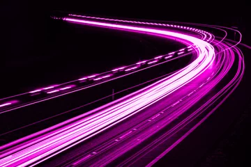Cercles muraux Autoroute dans la nuit violet car lights at night. long exposure