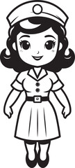 Caring Mentor: Nurse Cap Vector Black Logo Icon Design Compassionate Healing: Nurse Symbol Vector Black Logo Icon Design