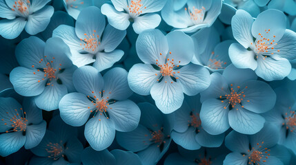 Beautiful blue hydrangea flowers close-up macro photo