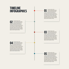 Business timeline infographics vector template. Project presentation in steps. Minimal design. - 758316310