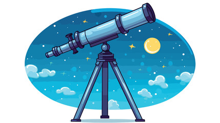 Flat icon A childrens telescope with a sturdy stand