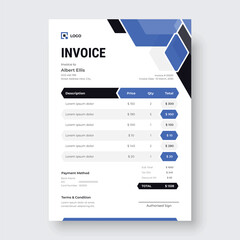 Creative Corporate invoice design stationery template vector