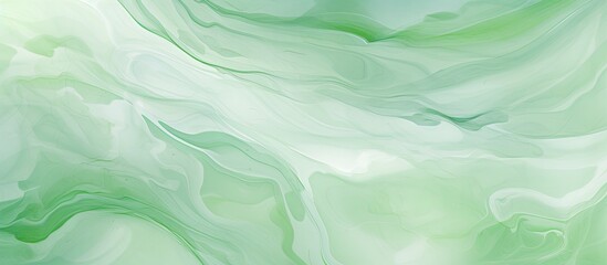 Obraz premium Close up of a green and white marble texture resembling a fluid wave pattern. The electric blue hues mixed in create an artful design, like wind waves across linens made of transparent material