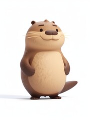 Charming 3D animated otter character standing with confidence.