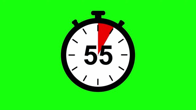 60 Seconds Countdown Timer Icon Animation, Green Background