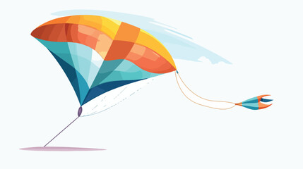 Flat icon A colorful kite with a long tail soaring