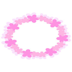 Beautiful wreath of pink flowers. For design of cards, holiday invitations.