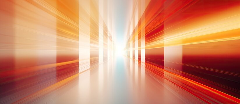 A blurry image capturing the warm orange glow of light emerging from a tunnel, creating a mesmerizing pattern of shades and tints reminiscent of amber and peach colors