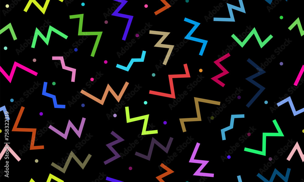 Wall mural simple childish hand drawn seamless pattern. random colorful scribble backdrop with swirls, bundles 