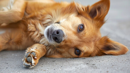 dog sleeping on the floor