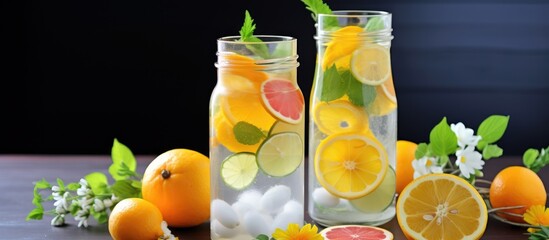Refreshing summer beverage made with citrus-infused water.