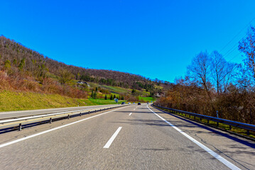 A3 im Fricktal (Kanton Aargau) Richtung Zürich (Schweiz)