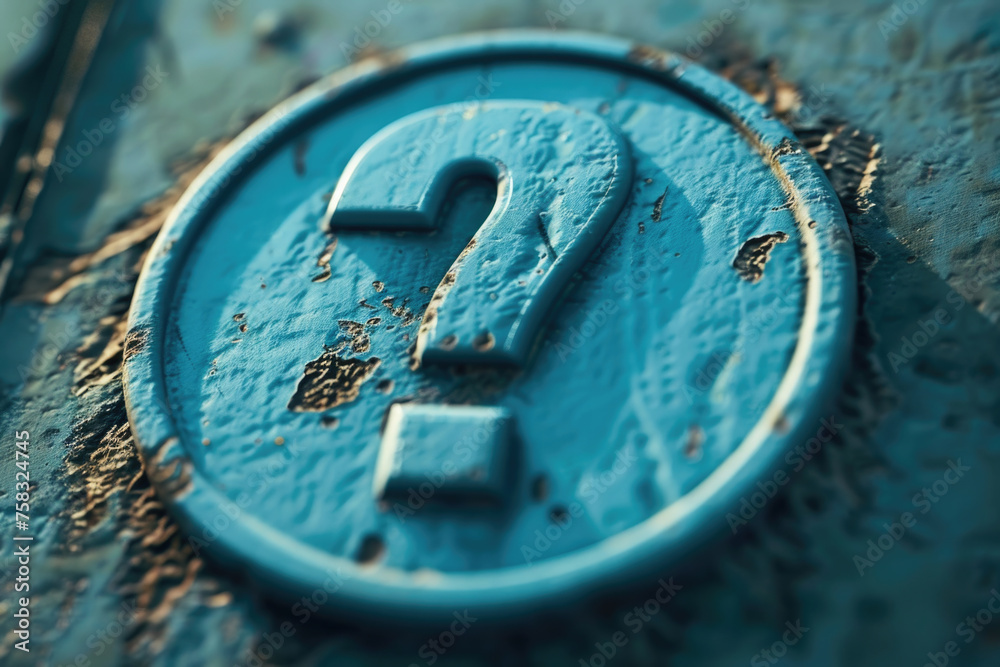 Poster a blue sign with a question mark symbol. suitable for various projects