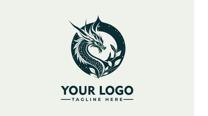 Dragon Crown Flower vector logo design Dragon logo vector Beautiful Logo for Business Identity	