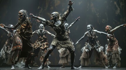 zombie dancers show off their unique dancing skills on the stage
