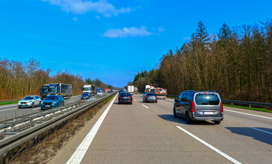 A5 Richtung vor Bruchsal Richtung Mannheim 
