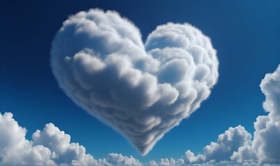 Blue skies, a heart made of clouds