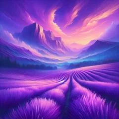 Deurstickers Purple landscapes. © Yuthana