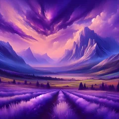 Deurstickers Purple landscapes. © Yuthana