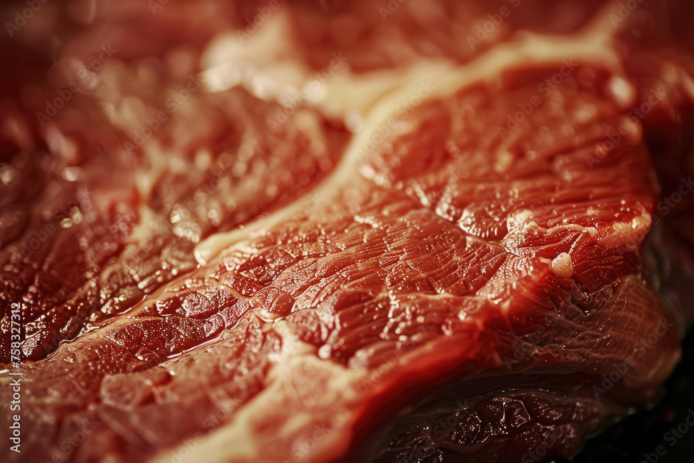 Poster a close-up view of a piece of meat on a cutting board. perfect for food and cooking related projects