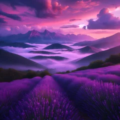 Zelfklevend Fotobehang Purple landscapes. © Yuthana