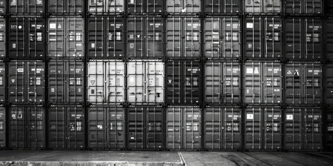 Black and white photo of a building with numerous windows. Suitable for architectural projects