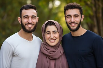 portrait of happy middle eastern family, one color background , copy space --ar 3:2 --v 5.2 Job ID: ddfad14f-4c41-441f-9801-a29a019a0690
