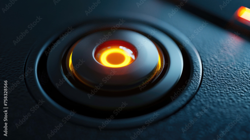Poster close up of a button on a car. suitable for automotive industry