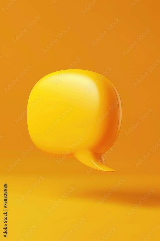 Aufkleber A bright yellow speech bubble on a matching yellow background. Ideal for adding text or quotes to designs