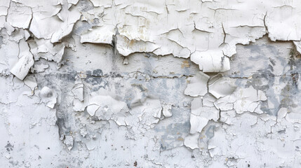 A white wall with peeling paint. Suitable for texture backgrounds