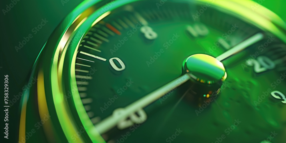 Aufkleber detailed image of clock against green backdrop. ideal for time management concepts