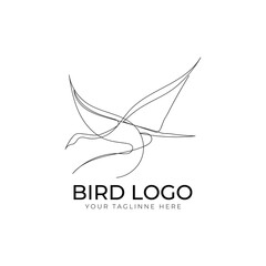 bird one line art logo
