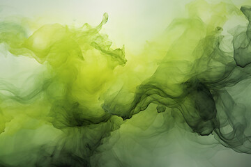 green ink smoke with white water